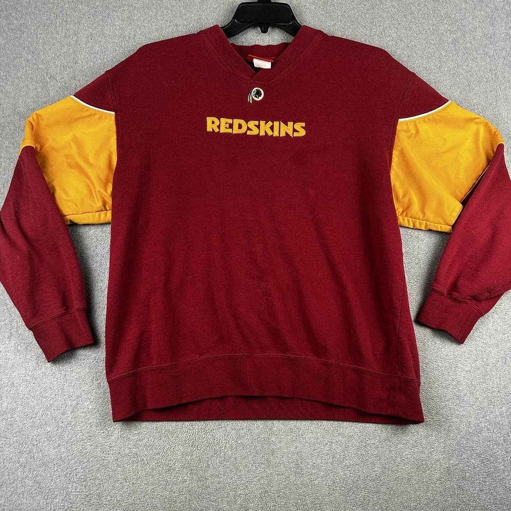 Washington Redskins Sweatshirt Mens Large Burgundy Gold NFL Football Pullover